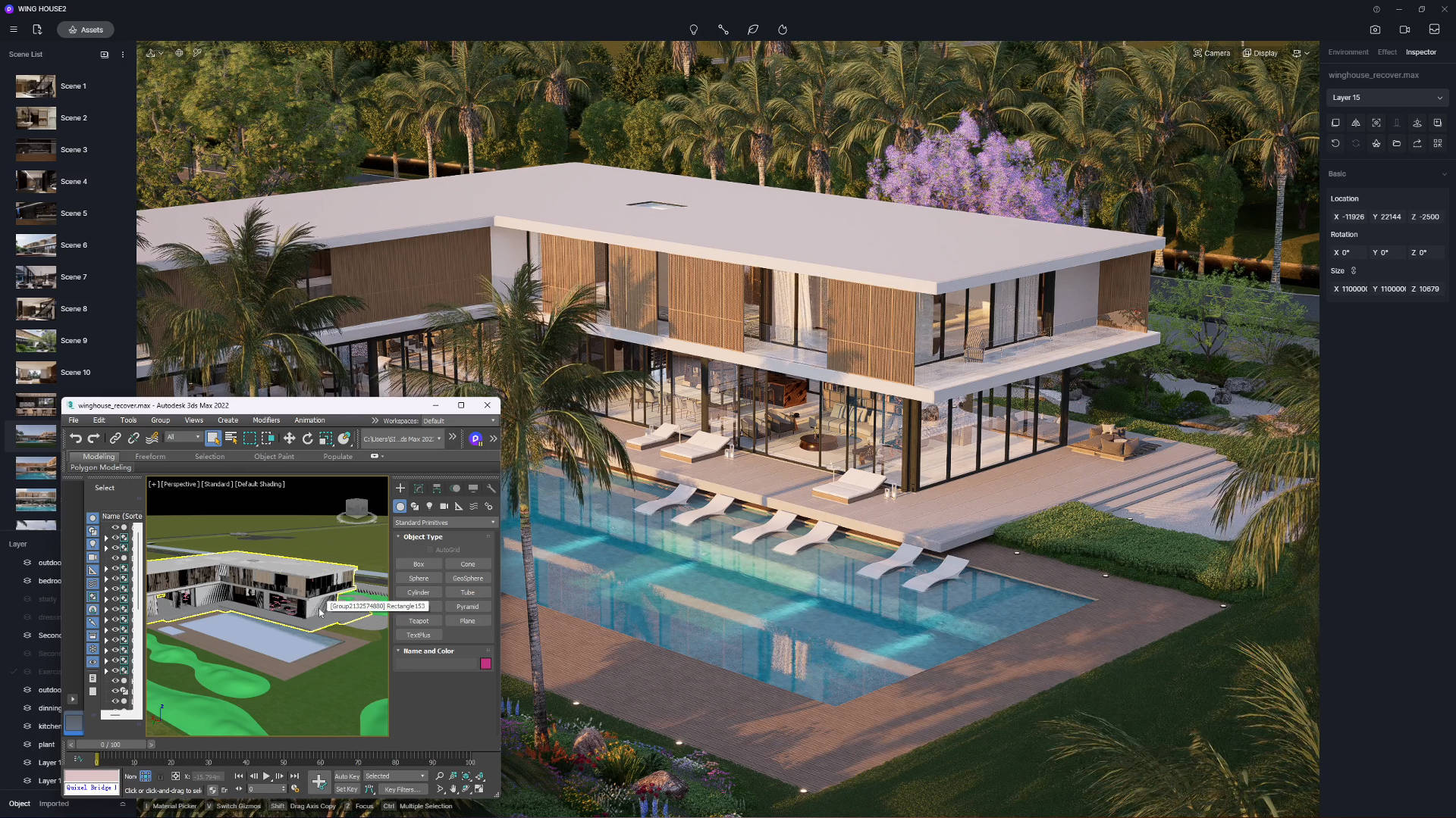 نمودار مقایسه‌ای سرعت رندر بین V‑Ray و دیگر موتورهای رندر در 3ds Max Architecture