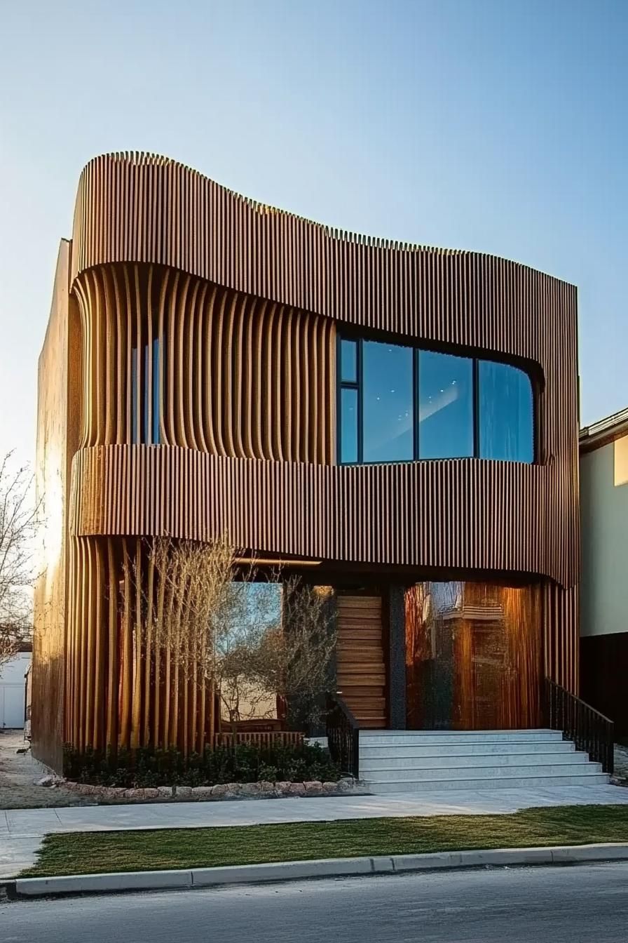 نصب تخته‌های ترموود بر روی نمای ساختمان