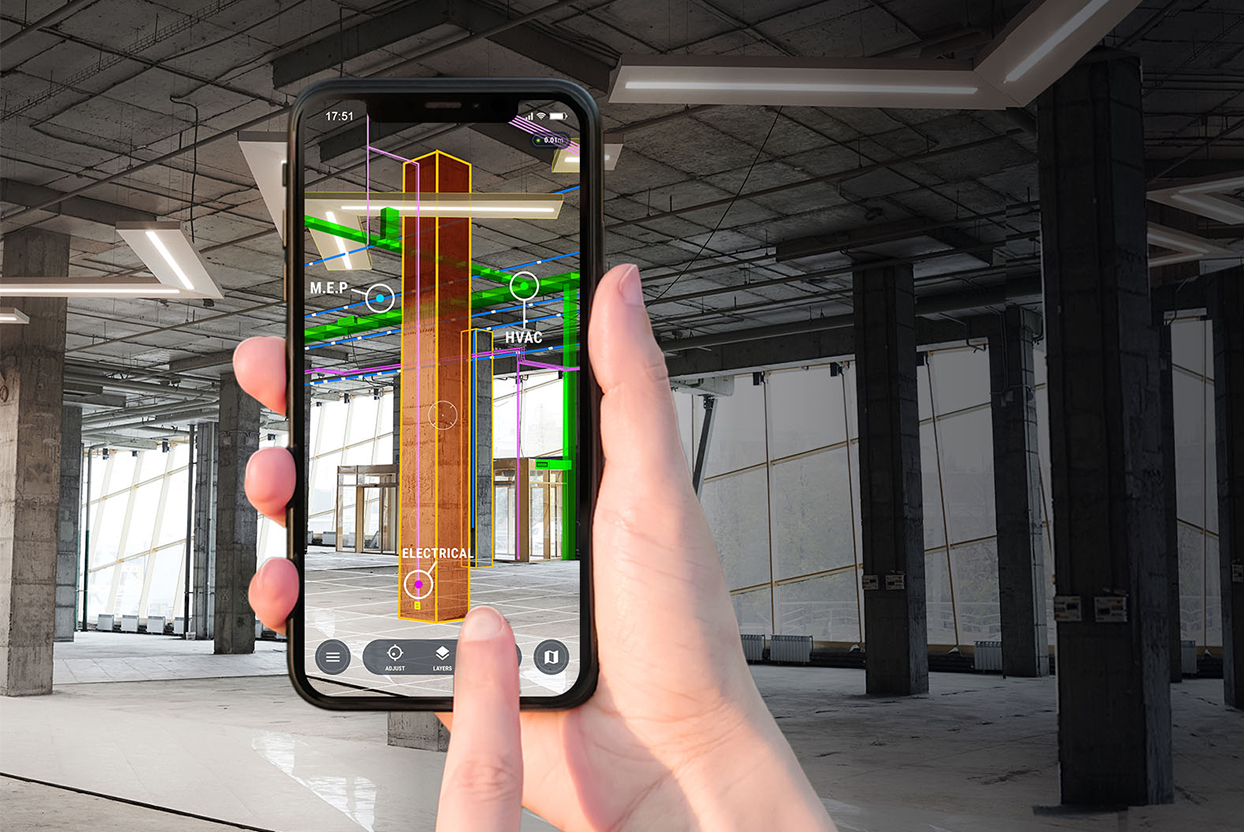 نمایش مدل BIM با فناوری واقعیت افزوده در یک سایت ساختمانی