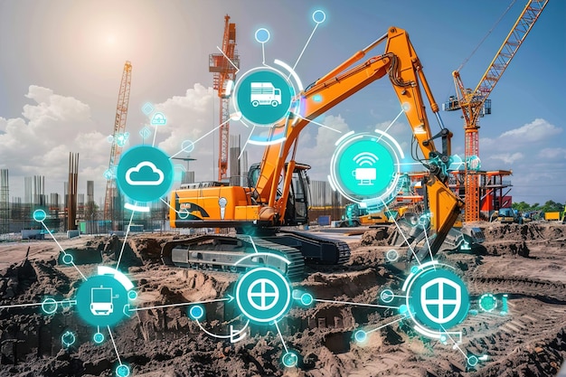 سایت ساخت و ساز هوشمند با حسگرهای IoT برای نظارت بر استفاده و ایمنی تجهیزات