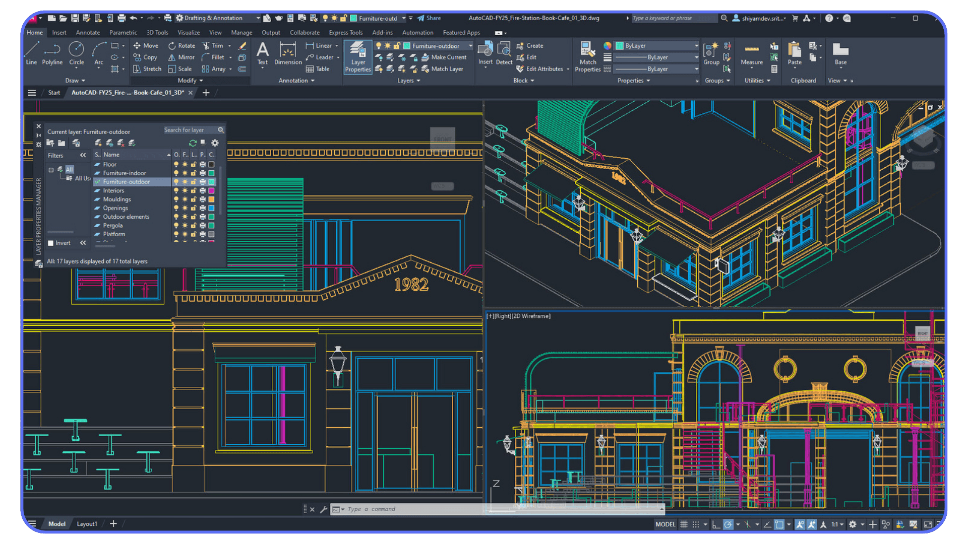 نمونه نماهای 3D در AutoCAD Building برای پروژههای ساختمانی