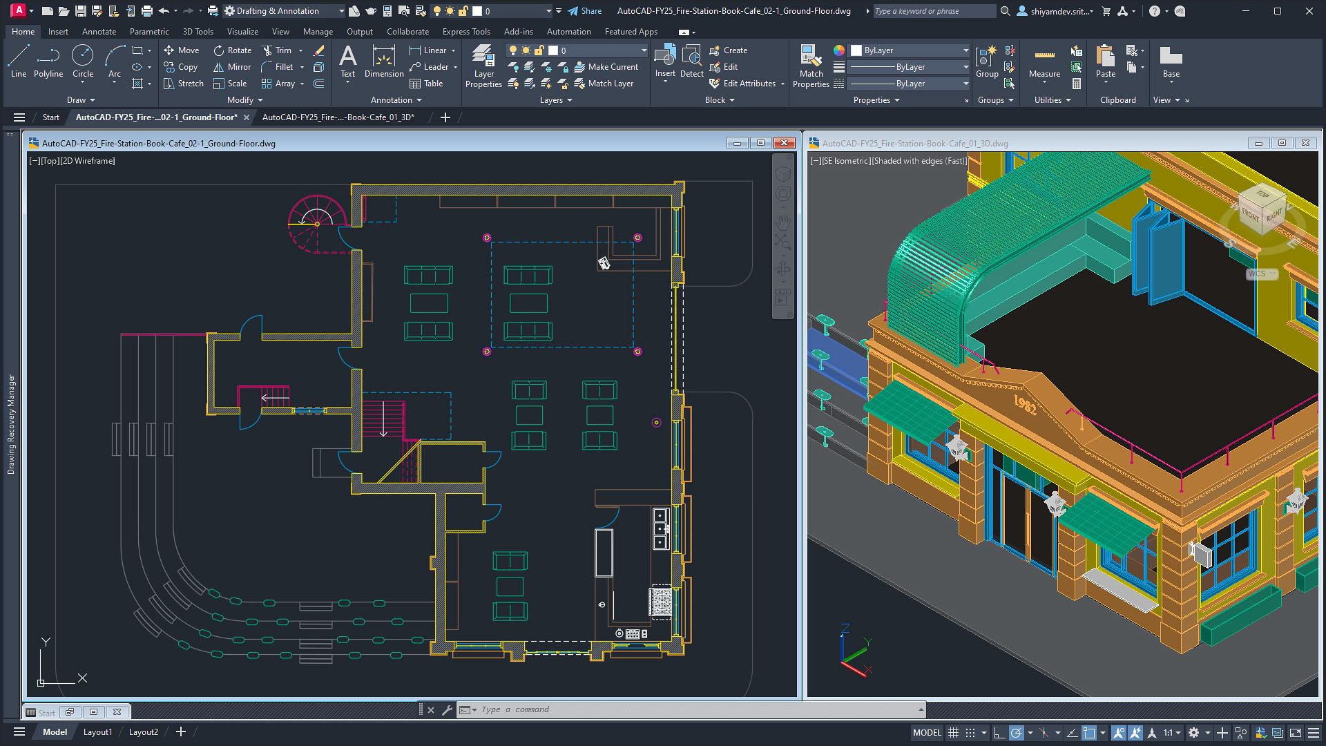 نمای کلی AutoCAD Building و ابزارهای طراحی نقشههای مهندسی ساختمان