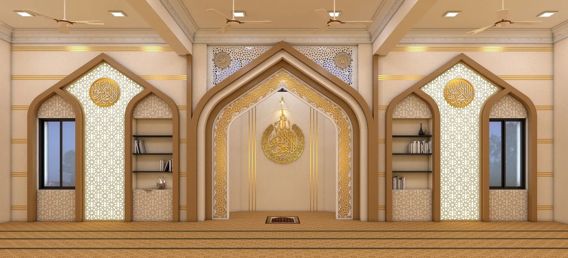 طراحی خارجی حسینیه با استفاده از عناصر معماری سنتی و مدرن